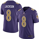 Nike Men & Women & Youth Ravens 8 Lamar Jackson Purple Color Rush Limited Jersey,baseball caps,new era cap wholesale,wholesale hats